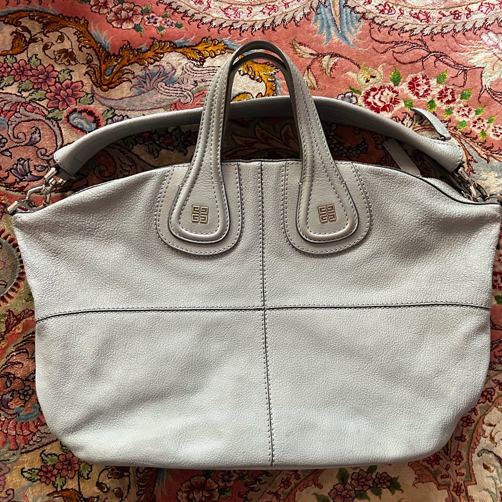 Givenchy Powder Blue Leather Nightingale Large Tote Purse - Picture 3 of 16